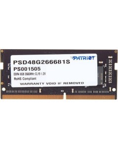 Оперативная память Patriot 8Gb DDR4 2666MHz SO DIMM PSD48G266681S Patriot memory