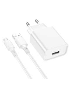 Сетевое зарядное устройство BA74A 1USB 2 1A для micro USB 1м White Borofone