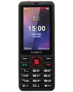 Мобильный телефон TM 321 цвет черный красный Texet