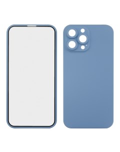 Чехол стекло для iPhone 13 Pro Max голубой Liberty project