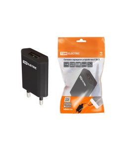 Сетевое зарядное устройство TDM SQ1810 0002 СЗУ 2 1 А 1 USB черный Tdm еlectric