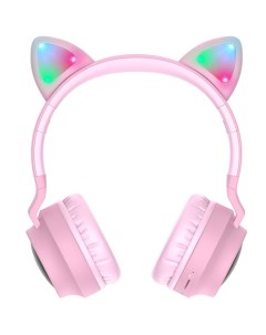 Беспроводные наушники W27 Cat Ear Розовые Hoco