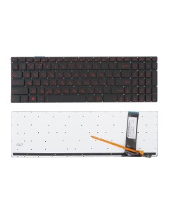 Клавиатура для ноутбука Asus N56 черная без рамки с подсветкой Azerty