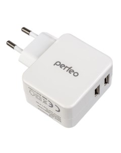 Сетевое зарядное устройство PF A4132 2 USB 3 4 A white Perfeo