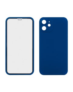 Чехол стекло для iPhone 12 mini синий Liberty project