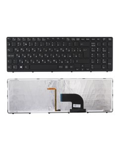 Клавиатура для ноутбука Sony Vaio SVE15 E15 черная с рамкой с подсветкой Azerty