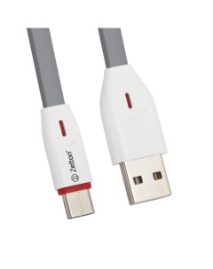 Кабель USB USB Type C Data Cable TPE плоский 1 м серый ZTUSBFSTGYUC Zetton