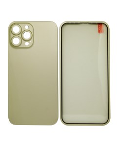Чехол стекло для iPhone 13 Pro Max золото Liberty project
