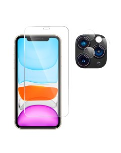 Гибридное защитное стекло на экран и камеру Apple Iphone 11 Pro Brozo