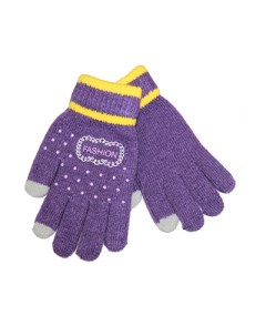 Перчатки для ёмкостных тачскринов размер S 3 фиолетовый Promise mobile