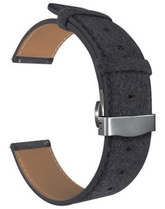 Ремешок кожаный для часов Minkar универсальный 20 мм черный Lyambda