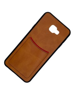 Чехол с кармашком для Samsung J4 Plus 2018 светло коричневый Ilevel