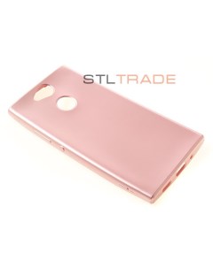 Силиконовый чехол Металлик для Sony XA2 dual розовый Tpu case