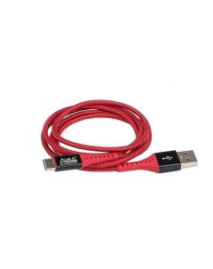 Кабель TPC UC4R USB Type C зарядный в полиэстеровой оболочке 1 2 м красный Aura