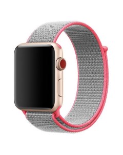 Ремешок Nylon для Apple Watch 42 44mm gray pink Krutoff