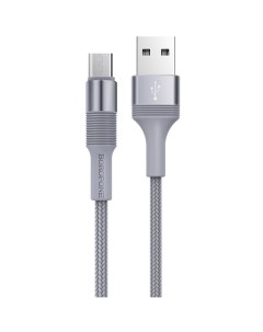 Кабель USB 2 0 A m micro USB 2 0 B m 1м BX21 Outstanding Metal Gray Borofone