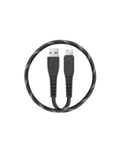 Кабель NyloFlex USB Lightning MFI 3А 30 см цвет Черный CBL NF BLK030 Energea