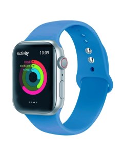 Силиконовый ремешок для смарт часов с застежкой Watch 42 44 мм синий яркий Nobrand
