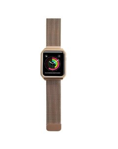 Ремешок Apple Watch 42 mm Металл one body Milanese loop бежевый Awei