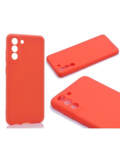 Силиконовый чехол матовый для Samsung S21FE оранжевый Tpu case