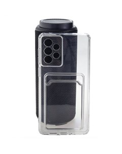 Силиконовый чехол с карманом для карт Samsung A73 прозрачный Tpu case
