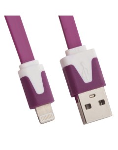 USB кабель LP для Apple iPhone iPad Lightning 8 pin плоский узкий сиреневый европакет Liberty project