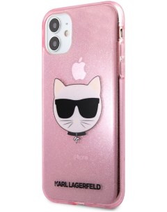 Чехол Karl Lagerfeld TPU Glitters Choupette Hard для iPhone 11 Розовый Cg mobile