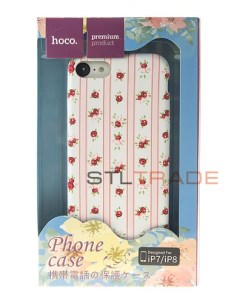 Силиконовый чехол Flowery series для iPhone 7 8 4 7 stripe floral Hoco