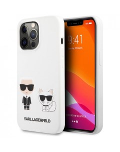 Чехол CG Mobile Liquid silicone Karl Choupette Hard iPhone 13 Pro Белый Karl lagerfeld