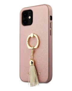 Чехол Guess Saffiano Ring iPhone 12 mini Розовый Cg mobile