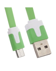 USB кабель LP Micro USB плоский узкий зеленый европакет Liberty project