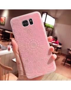 TPU чехол матовый soft touch для Samsung G930F Galaxy S7 Узор Розовый Epik