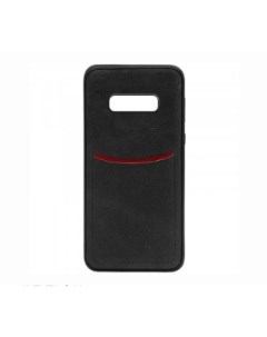Чехол накладка для Samsung Galaxy S10 силикон искусственная кожа черный Creative case