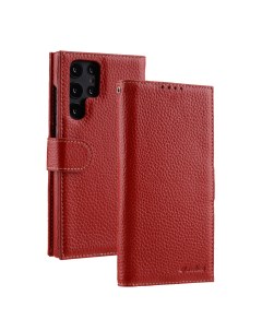 Кожаный чехол книжка Wallet Book Type для Samsung Galaxy S22 Ultra красный Melkco
