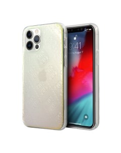 Чехол Guess 4G 3D raised iPhone 12 12 Pro Радужный Cg mobile