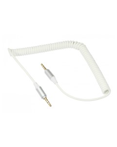 Аудио кабель AUX 3 5 мм шнур спираль 1M White 18 4014 Rexant