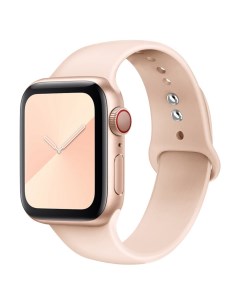 Силиконовый ремешок для смарт часов с застежкой Watch 42 44 мм серо розовый Nobrand