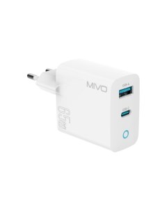 Сетевое зарядное устройство MP 650Q 1x USB Type A 1xUSB Type C 3 А белый Mivo