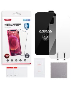 Защитное стекло IPhone XS X 3D черное усиленное Anmac