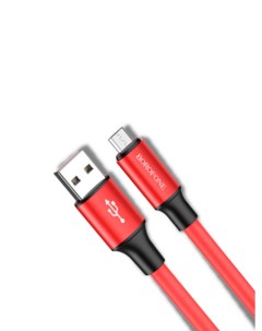 Кабель Micro USB BX82 2 4A 1 0м Red Borofone