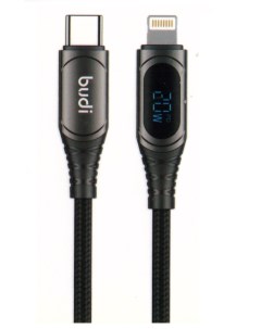 Кабель USB Type C Lightning LCD 1 5 м черный Budi