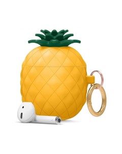 Силиконовый чехол с карабином Pineapple Silicone Hang case для AirPods 1 2 Желтый Elago
