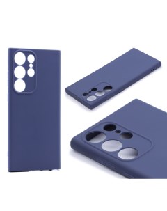 Силиконовый чехол матовый для Samsung S23 ULTRA темно синий Tpu case