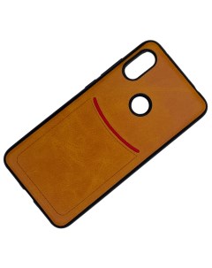 Чехол с кармашком для Xiaomi Redmi Note 6 Pro светло коричневый Ilevel
