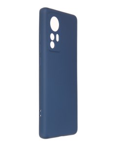 Чехол DF для Xiaomi 12 12X с микрофиброй Silicone Blue xiOriginal 28 Df-group