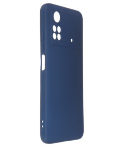 Чехол DF для Poco M4 Pro 4G с микрофиброй Silicone Blue poOriginal 06 Df-group