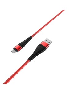 Дата кабель BX32 USB Мicro USB нейлон 2 4A 1 м Red Borofone