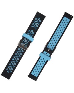 Ремешок для смарт часов и браслетов для Amazfit BIP GTS 20 mm черный с синим Red line