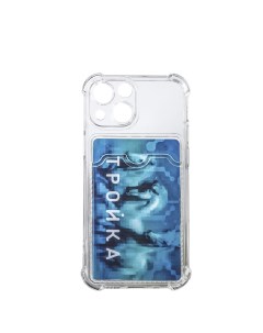 Защитный чехол с картхолдером для карт кейс с карманом на iPhone 13 mini 63509 Luxcase