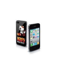 Чехол для Iphone 4 4S алюминий черный с рисунком Hello Kitty Kiss Sbs